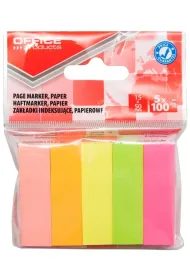 Office Products Zak�adki indeksowe 15 x 50 mm 5-kol. neonowe