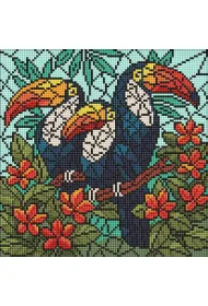 Diamentowa mozaika - Witra�. Trio tukan�w 30x30cm
