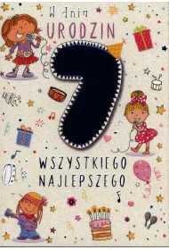 Kukartka Karnet 7 urodziny dziewczynki PR-028