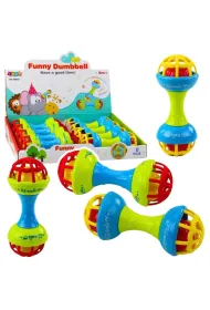 Grzechotka gryzak dla niemowl�t hantelek kolorowy LeanToys