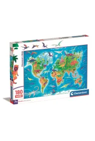 Puzzle 180 el. Super Dinosaurs Map Clementoni