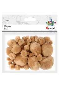 Titanum Pompony akrylowe mix rozmiar�w be�owy 45 szt.