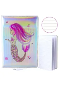 LeanToys Notatnik A5 Syrenka holograficzny linia 80 kartek