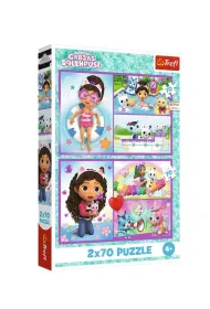 Puzzle 2x70 el. Baw si� z Gabby. Koci Domek Gabi Trefl