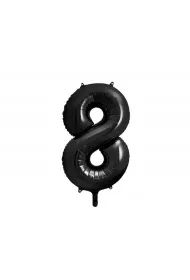 PartyDeco Balon foliowy 8 czarny 86cm