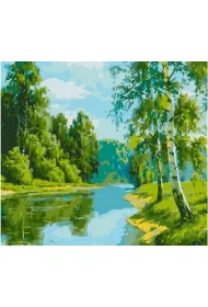 Qbee Malowanie po numerach - Brzozowa kraw�d� 40x50cm