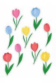 LearnHow Dekoracje okienne wiosenne - Tulipany 01 9 szt.