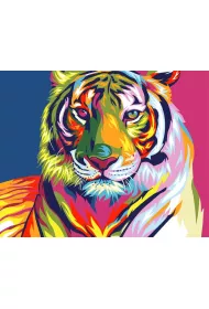 ArtiFly Malowanie po numerach - T�czowy tygrys 40x50cm