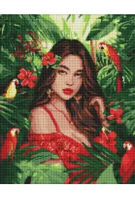 Ideyka Diamentowa mozaika - Tropikalna ksi�niczka 40x50cm