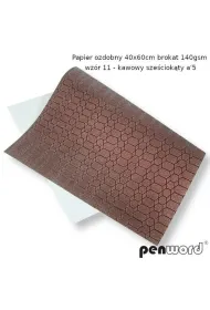 Polsirhurt Papier ozdobny brokatowy kawa 140g, 40x60cm 5 szt.