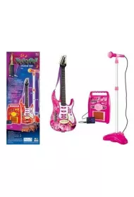 LeanToys Gitara z mikrofonem r�owa
