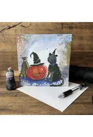 Alex Clark Karnet Halloween kwadrat Kot i dynia