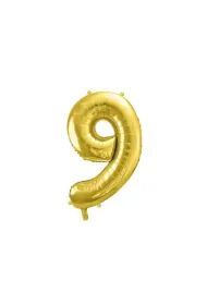 PartyDeco Balon foliowy 9 jasny z�oty 72cm