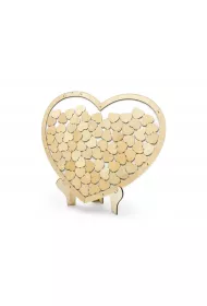 PartyDeco Drewniana ksi�ga go�ci Serce 44x37.5 cm