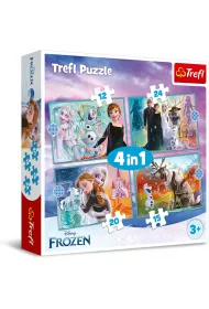 Puzzle 4w1 Niezwyky wiat. Frozen Trefl