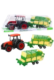 Traktor rolniczy z przyczep� zielono-��t� LeanToys