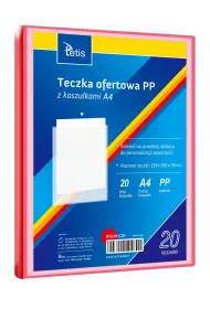 Tetis Teczka ofertowa PP 20 koszulek. A4 czerwona