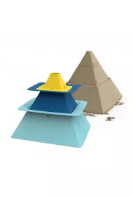Zestaw 3 foremek do piasku Piramida Pira Vintage Blue + Deep Blue + Mellow Yellow Quut
