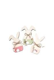 dpCraft Drewniane zaj�czki pastelowe mix 10cm 3szt