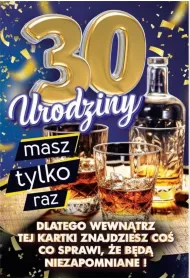 Yeku Karnet Urodziny z nak�adk� na butelk� 30