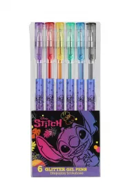 Coolpack, D�ugopisy brokatowe 6 kolor�w Disney Black - Stitch (91378PTR)