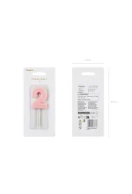 PartyDeco �wieczka 2 jasno r�owa 5.5cm