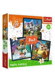 Puzzle 3w1 (20+36+50 el.) Poznaj urocze kociaki Trefl