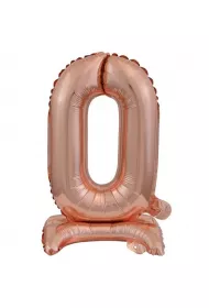 Amscan Balon foliowy mini cyfra 0 na stojaku r�owe z�oto