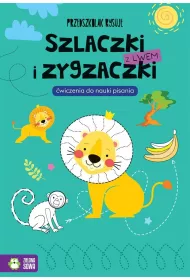 Szlaczki i zygzaczki z lwem. �wiczenia do nauki pisania. Przedszkolak rysuje