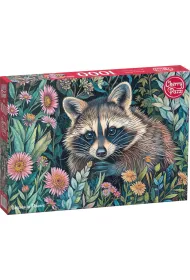 Puzzle 1000 el. Raccoon in Flowers CherryPazzi