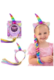 LeanToys Opaska z rogiem Jednoro�ca kolor w�osy warkoczy