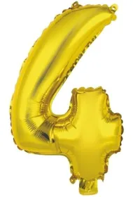 Amscan Balon foliowy mini cyfra 4 z�ota 32x40cm