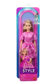 Barbie lalka Fashionistas w r�owej sukience Mattel