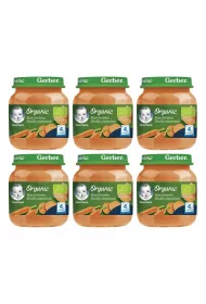 Gerber Organic Obiadek marchewka sodki ziemniak dla niemowlt po 4 miesicu Zgrzewka 6 x 125 g Bio