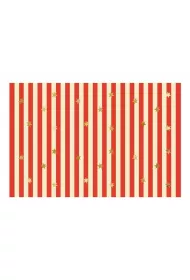 PartyDeco Obrus papierowy Pasy z gwiazdkami 180x120cm