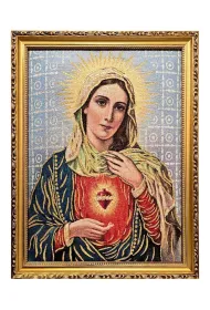 Obraz Haftowany Serce Maryi 32x42cm
