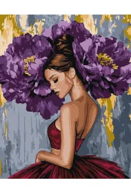 Ideyka Malowanie po numerach - Baletnica z piwoniami 40x50cm