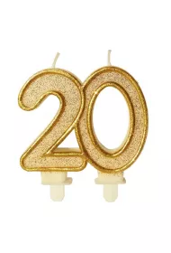 GoParty �wieczka urodzinowa 20 z�oty brokat