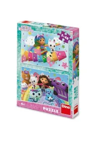 Puzzle Koci Domek Gabi T�cza 2x48el Dino Toys