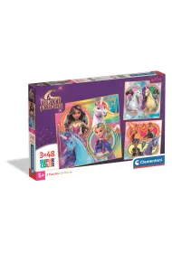 Puzzle 3x 48 el. SuperColor. Unicorn Academy Clementoni
