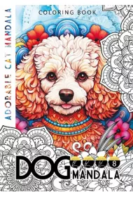 Kolorowanka A4 8 obrazk�w Dog mandala Psy