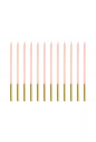 PartyDeco �wieczki urodzinowe g�adkie r�owe 14cm