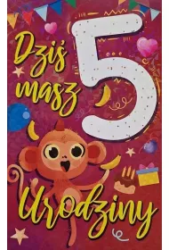 Yeku Karnet Urodziny 5 dziewczynka