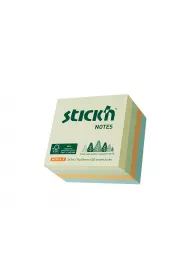 Stickn Notes kostka FSC pastel ��/ziel/pom/nieb 76x76mm 400 kartek