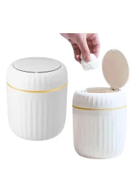 LeanToys Kosz Na �mieci Mini Otwierana Pokrywa bia�y