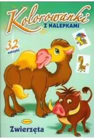 Kolorowanki z nalepkami . Zwierz�ta