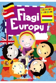 Flagi Europy. Kolorowanka z naklejkami