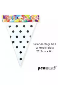 Penword Girlanda flagi w kropki bia�a 27.5cmx6m