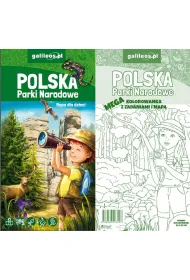 Polska Parki Narodowe - mapa+ MEGA KOLOROWANKA