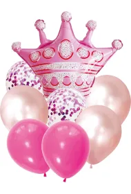 GoParty Zestaw balon�w Korona r�owe z�oto 9el